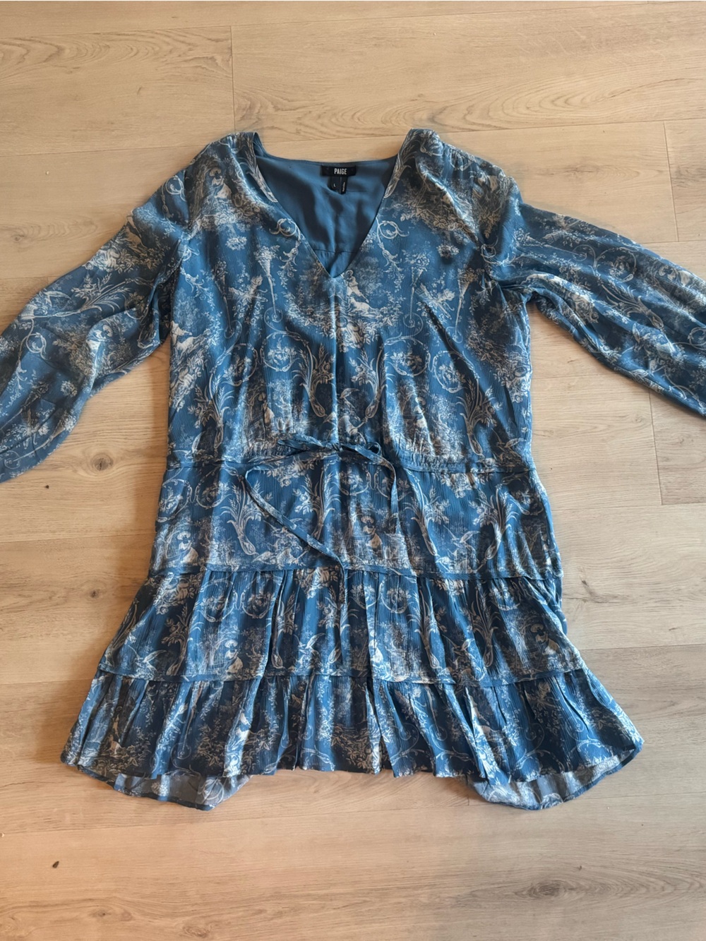 PAIGE Blue Paisley Tiered V-Neck Tunic. Never worn!